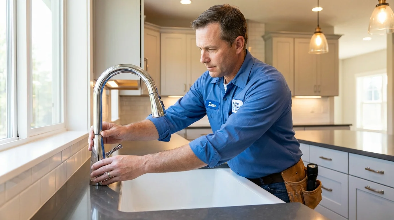 Kitchen faucet installation by Johns Plumbing LLC in Downers Grove